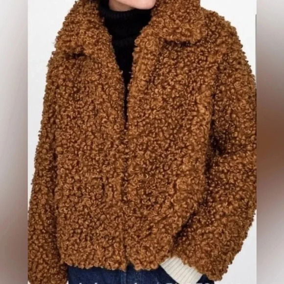 ZARA FAUX MONGOLIAN FUR COAT-Small - Picture 8 of 8